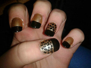 Leopard print with a twist. Black tips to add definition and effect