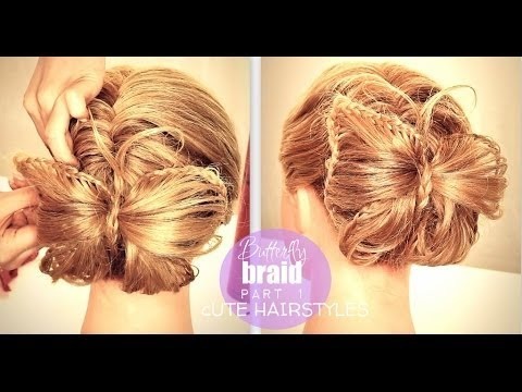 ☆ BUTTERFLY BRAID BUN TUTORIAL PT1 | HAIRSTYLES FOR MEDIUM LONG HAIR |  FRENCH FISHTAIL Holiday Updo | Haute Hairstyles Video | Beautylish