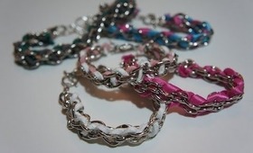 Style File - Style File - DIY: Woven Chain Bracelets | Suede and Ribbon