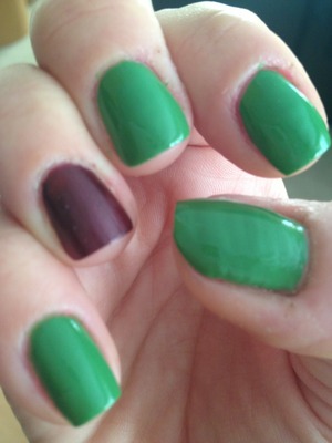 A little green & maroon for the holiday!
