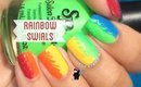 Rainbow Dry Marbling Nail Art by The Crafty Ninja