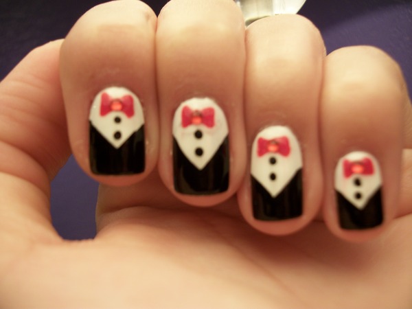 6. Tuxedo Nail Design for Short Nails - wide 7