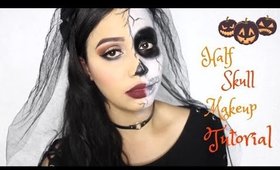 🎃Easy Half Skull Makeup Tutorial🎃