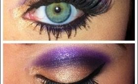Purple and Gold cut crease