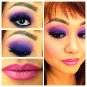 Makeup forever shadows in 92 and a hot pink one. 