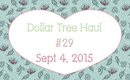 Dollar Tree Haul #29 | September 4, 2015 | PrettyThingsRock