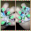 Green with Black crackle 