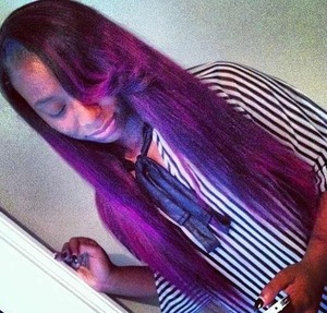 I colored Pretty Minnie Virgin Hair Purple
contact iamprettyminnie@gmail.com