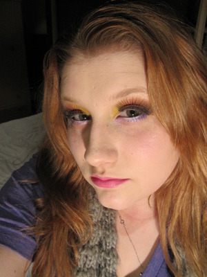 easter makeup, with dramatic lashes.