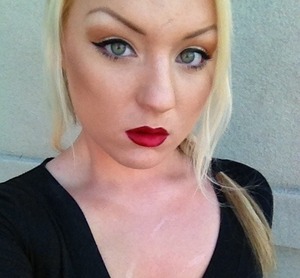 Red Lips. Used with Kate Moss Rimmel lipstick, and black eyes shadow in the edges for ombré look