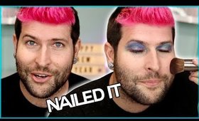 My HUSBAND Recreates My Makeup Tutorial on Himself! Oh god..