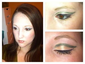 Rocking an eye look which incorporates a winged eyeliner and winged crease line 