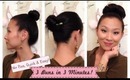 3 Buns in 3 Minutes! No Pins, Quick & Simple!