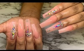 WATCH ME WORK | Long Square with BLING 😍