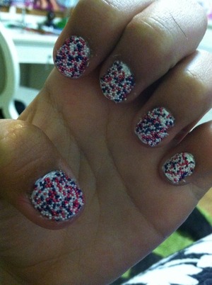 Love these . Wouldn't use a topcoat though because then the colors of the beads bleed & the white comes out as pink . 