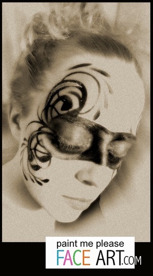 mask, swirls, face, paint, masquerade, ball, venetian, black