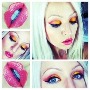 Additional Products: MAC lip pencil in lasting sensation.  NYX face art pencil in Azure.