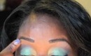 Green Blue Twinkle Eye Shadow Tutorial Using Wet n Wild Earth looks small from down here Palette