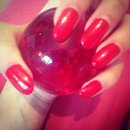 Red Squoval nails 