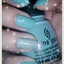 Tiffany blue with glistening snow 