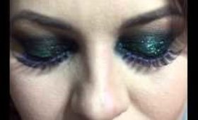 Blue eyes lashes with teal and emerald glitter!