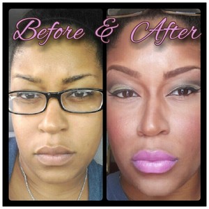 no makeup vs. fierce contour and highlight beat mug