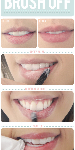 1. Apply any Chapstick or Lip Balm
2. Scratch of dead skin with Lash or brow brush
3. Enjoy your fresh and soft lips!