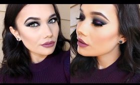 Dark Purple Glitter Smokey Eyes | Valentines Day Makeup Tutorial