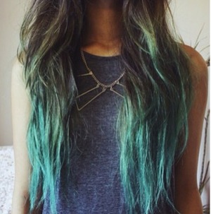 This is ombré hair from dark brown to blue 