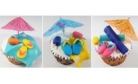 Fondant Beach Cupcake Toppers: Towels, Flip Flops, Popsicles