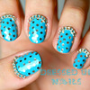 Glitter polka dots and chains nail art!