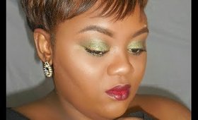 Green Holiday Makeup 2017-@glamhousetv