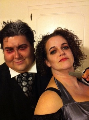 Sweeney Todd and Miss Lovett Halloween makeup for friends
