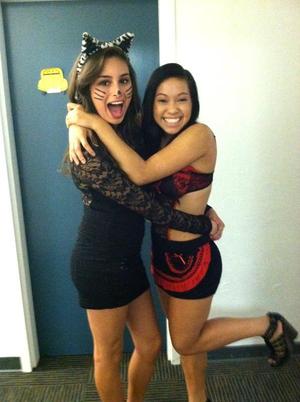 Jordan and I on Halloween, I was a Kitty & she was a maid