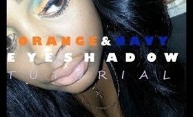 Makeup Tutorial: Orange & Navy blue eyeshadow look