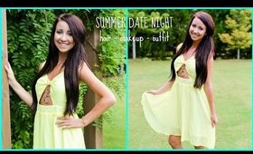 Summer Date Outfit, Makeup & Hair!