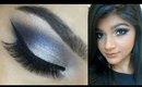 Trendy makeup with Blue & Champagne