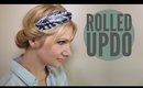 Rolled updo with a scarf