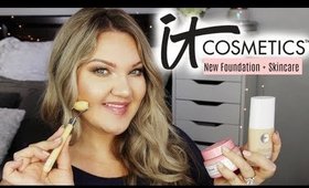 IT COSMETICS NEW FOUNDATION + SKINCARE | DEMO + REVIEW