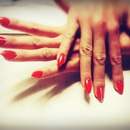Ferrari Red Gel Nails with Swarovski crystals