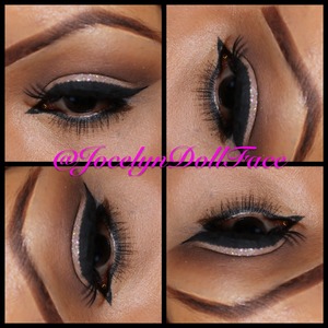 because i've dyed my hair blonde my eyebrows are now brown also just a little FYI for mu Beautylish friends. so i did a regular smokey eye with a natural brown and a pale shimmery cream white then i added a little glitter on to the lid. with a thick cat eye, just to play it up for a fun night out on the town... any questions shoot me a comment or email. follow my instagram <3 hope you enjoy xoxo