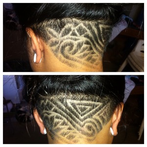 My tribal design undercut I got back in October done by a friend. It is a hassle trying to keep up with my hair since it grows out in about 2 weeks. 