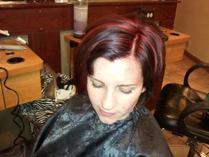 Deep Brown Base and Red Highlights