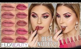 best nude lipsticks!? 👀 lip swatches ft HUDA BEAUTY POWER BULLET MATTE LIPSTICK