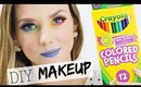 DIY Eyeliner & Lipstick with Coloured Pencils - DIY Rainbow Makeup