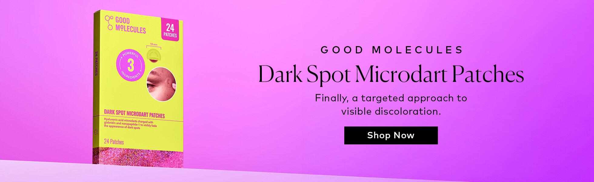 These new patches are packed with licorice root extract and a brightening peptide to help reduce the look of dark spots over time, while hyaluronic acid and ectoin keep skin comfortably hydrated. Shop the Good Molecules Dark Spot Microdart Patches at Beautylish.com