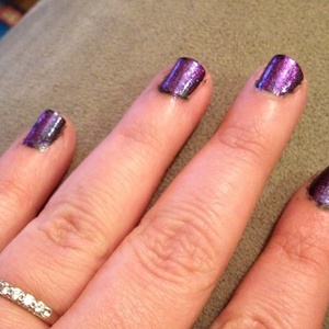 China Glaze Stone Cold with Sally Hansen HD Byte on top