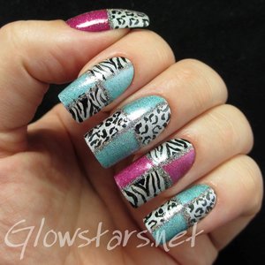 Read the blog post at http://glowstars.net/lacquer-obsession/2015/02/holo-colour-blocked-leopard-and-zebra/