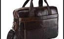 Leather Briefcase Laptop Bag Messenger Shoulder Work Bag Crossbody Handbag for Business Travelling