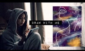 cozy draw with me ☕️| drawing galaxies 💫